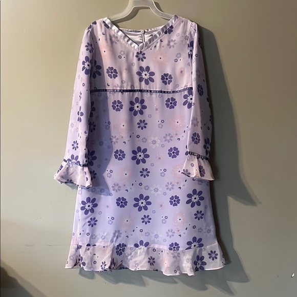 mercury Other - Floral Kids Dress in Purple and White